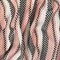 Bright Orange-Black-White Stripe Poly-Linen Dobby Woven Fabric By the Yard